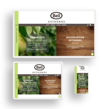 Mockup der Webseite von Beil Fruchtsaft