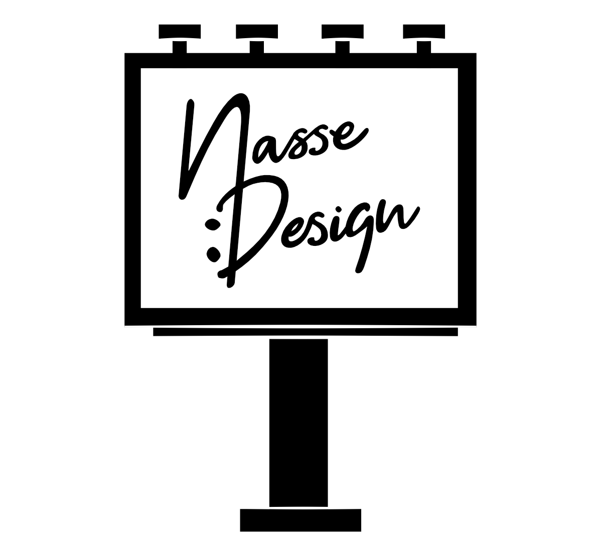 Illustration von einem Videoboard mit dem Nasse Design Logo